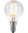 E14 4W dæmpbar LED kronepære - G45, filament, 2200K, klar glas