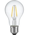 E27 4W LED filamentpære med lyssensor - A60, 470lm, 2700K, klart glas