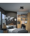 Loftlampe med 2x2 spots, GU10 - Hvid, IP20 indendørs, uden lyskilde