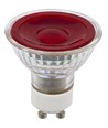 GU10 5W dæmpbar LED pære - Rød, 38°, glas, 230V
