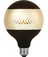 E27 4W dæmpbar LED globepære - G125, Laser Ripple, Black Silver, 2500K