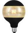 E27 4W dæmpbar LED globepære - G125, Laser Line, sort/sølv, 2500K, 120lm