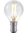 BA15d 4W dæmpbar LED kronepære - G45, filament, klart glas, 2700K