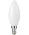 E14 2,5W dæmpbar LED kronepære - Filament, C35, 250lm, 2500K, opal glas
