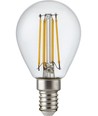 E14 4,7W dæmpbar LED kronepære - G45, filament, klar glas, 2700K
