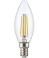 E14 4,7W dæmpbar LED kronepære - C35, filament, klar, 2700K