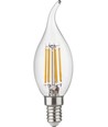 E14 4,7W dæmpbar LED kronepære med tip - C35, filament, klar glas, 2700K