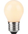 E27 4W dæmpbar LED kronepære - G45, filament, opal glas, 2500K