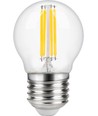 E27 4W dæmpbar LED kronepære - G45, filament, 2200K, klart glas