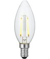 E14 2W dæmpbar LED kronepære - Filament, C35, 2200K, klar glas