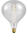 E27 5,5W dæmpbar LED XXL filamentpære - R160, 380lm, 2200K, klart glas