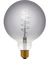E27 4,5W dæmpbar LED pære - G125, Filament Flex, Smoke, 2200K, 150lm