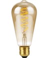 E27 4W dæmpbar LED pære - ST64 Rustika, Flex filament, 200lm, guld glas, 2000K
