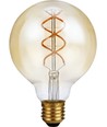 E27 5W dæmpbar LED pære - G95, Gold, Flex Double Helix, 2000K, 300lm