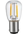 BA15d 1,5W LED filament pære - 2500K, klar, 140lm, 5,6cm