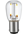 BA15d 1,5W LED filament pære - 2500K, klar, 140lm, 5,6cm