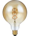 E27 5W 3-trin dæmpbar LED pære - G125, Filament Flex, 2200K, guld glas