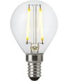E14 2W dæmpbar LED kronepære - G45, filament, klar glas, 2700K