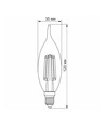 E14 6W LED kronepære filament - C37, bronze glas, ekstra ekstra varm hvid