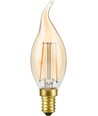 E14 2,9W dæmpbar LED kronepære med spids - C35, 250lm, 2200K, gyldent glas, filament