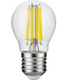 E27 7W dæmpbar LED kronepære - G45, filament, klart glas, 806lm, 2700K
