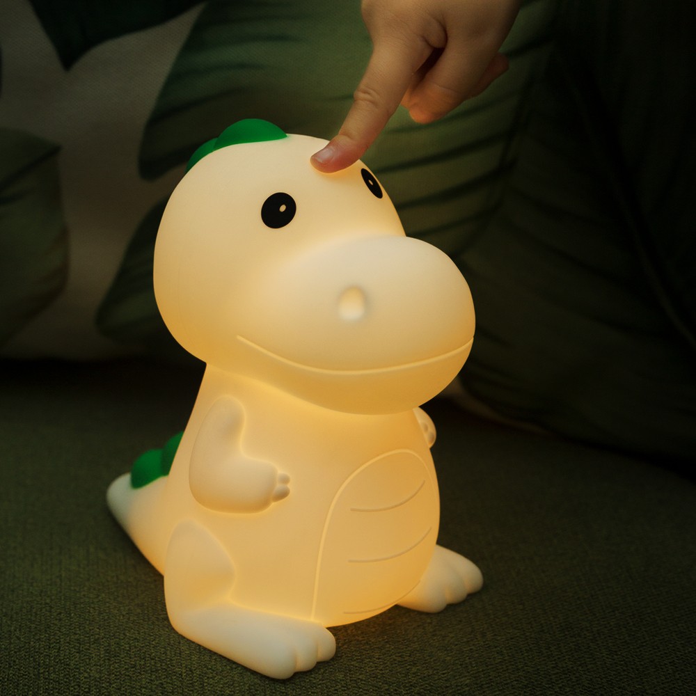 Mochi Dinosaur Natlampe - Silikone, Farveskift Varm Hvid, Touch Dæmpbar, Ip20 Indendørs - Dæmpbar Dæmpbar, Kulør Rgb Varm Hvid