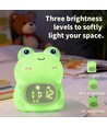 MOCHI frø natlampe med ur - Silikone, RGB+W, touch dæmpbar, IP20 indendørs