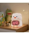 MOCHI Gris natlampe med ur - Farveskift + varm hvid, Silikone, touch dæmpbar, IP20 indendørs
