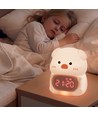 MOCHI Gris natlampe med ur - Farveskift + varm hvid, Silikone, touch dæmpbar, IP20 indendørs