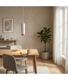 Outlet: V-Tac moderne pendellampe - Hvid med rose guld, Ø8 cm, GU10