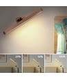 Genopladelig væglampe i træ - 360° roterbar, inkl. lyskilde, IP20, 3W