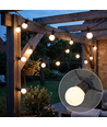 5m LED lyskæde med 10 stk. pærer - Varm hvid kulør, IP44, 230V, 0,5W pærer