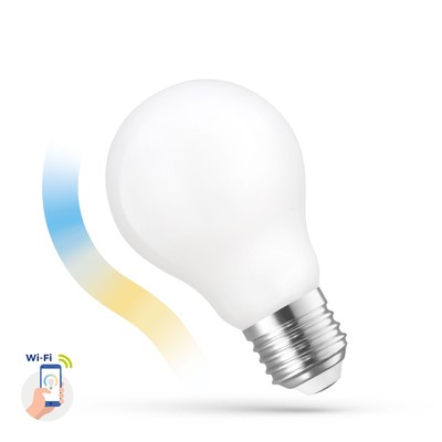 5W Smart Home LED pære - Tuya/Smart Life, virker med Google Home, Alexa og smartphones, A60, E27 - Dæmpbar : Via Smart Home, Kulør : CCT (Varm til Kold Hvid)