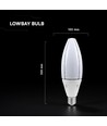 V-Tac 60W LED pære - E40, 6500K, Cree Chip, 6 års garanti