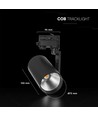 V-Tac 20W 3-faset skinnespot - 3000K, Sort, CREE chip, 6 års garanti