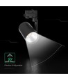 V-Tac 20W 3-faset skinnespot - 3000K, Sort, CREE chip, 6 års garanti