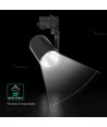 V-Tac 35W 3-faset skinnespot - CREE chip, 6400K, sort hus, 6 års garanti