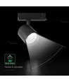 V-Tac 30W 3-faset skinnespot - Sort, 3000K, CREE chip, 6 års garanti