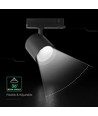 V-Tac 36W 3-faset skinnespot - CREE chip, sort, 3000K, 6 års garanti