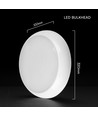 V-Tac 8W/16W/20W LED loftlampe med sensor og nødlys - 135lm/W, IP54, CCT 3-i-1, Bulkhead, Cree chip