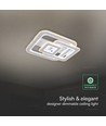 V-Tac 80W LED loftslampe - CCT 3-i-1, dæmpbar, hvid, inkl. fjernbetjening
