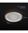 V-Tac 50W LED loftslampe dæmpbar - CCT 3-i-1, Grå, inkl. fjernbetjening