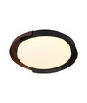 48W LED dekorativ loftslampe med fjernbetjening - Ø50cm, dæmpbar, 3-i-1 CCT, sort og trælook