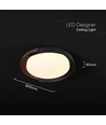 48W LED dekorativ loftslampe med fjernbetjening - Ø50cm, dæmpbar, 3-i-1 CCT, sort og trælook