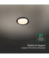 48W LED dekorativ loftslampe med fjernbetjening - Ø50cm, dæmpbar, 3-i-1 CCT, sort og trælook