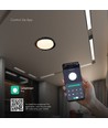 48W LED dekorativ loftslampe med fjernbetjening - Ø50cm, dæmpbar, 3-i-1 CCT, sort og trælook