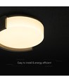 V-Tac 63W LED loftslampe, 3-i-1 med fjernbetjening - Ø55cm, dæmpbar, sort, designerlampe