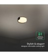 V-Tac 63W LED loftslampe, 3-i-1 med fjernbetjening - Ø55cm, dæmpbar, sort, designerlampe