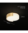 V-Tac 63W LED loftslampe, Ø55cm - 3-i-1 CCT, dæmpbar, guld, inkl. fjernbetjening