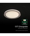 V-Tac 30W/60W/30W LED loftlampe med fjernbetjening - 3-i-1 CCT, dæmpbar, brun kant, inkl. lyskilde